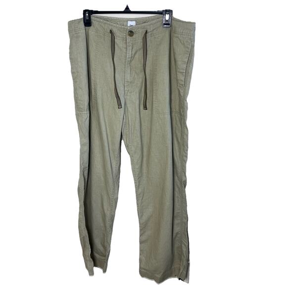 Gap Tan Linen Cotton Pants Mens Size Large Drawstring‎ Beach Resort Lightweight - Picture 1 of 10